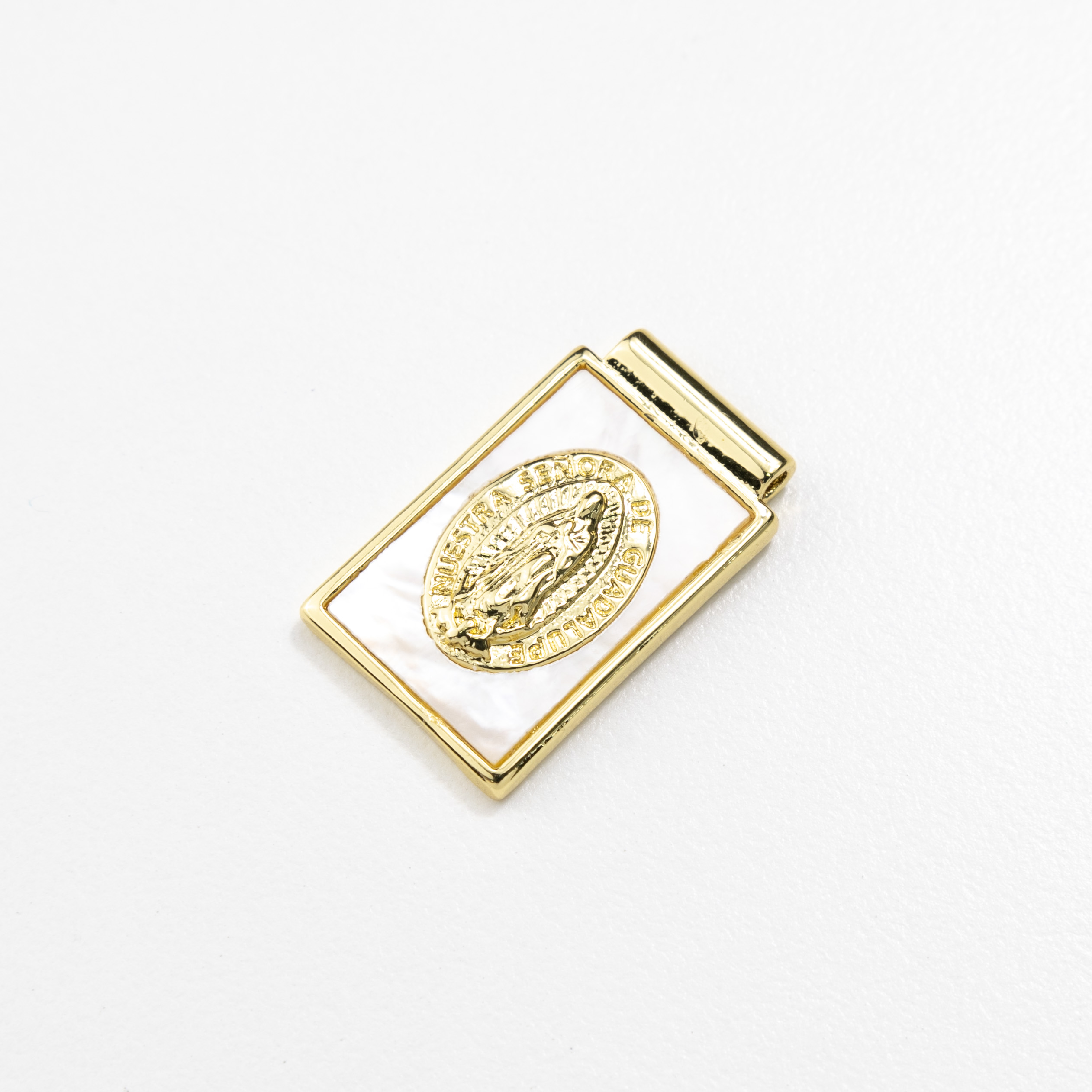 18626  Shell Guadalupe Square Scapulary Pendant